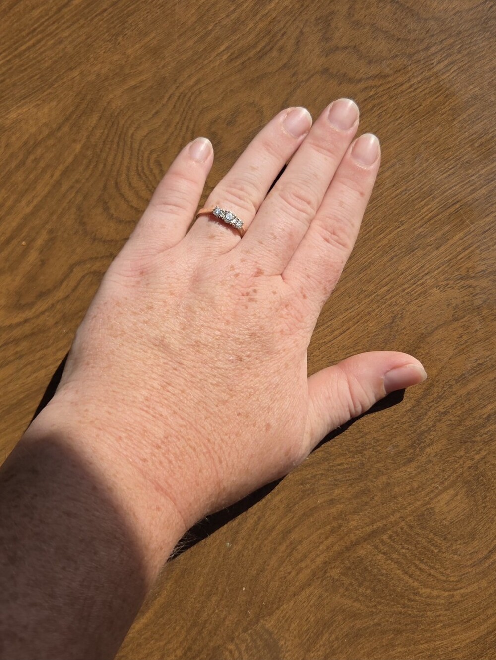 Classic Three-Stone Diamond Ring in 14k Gold